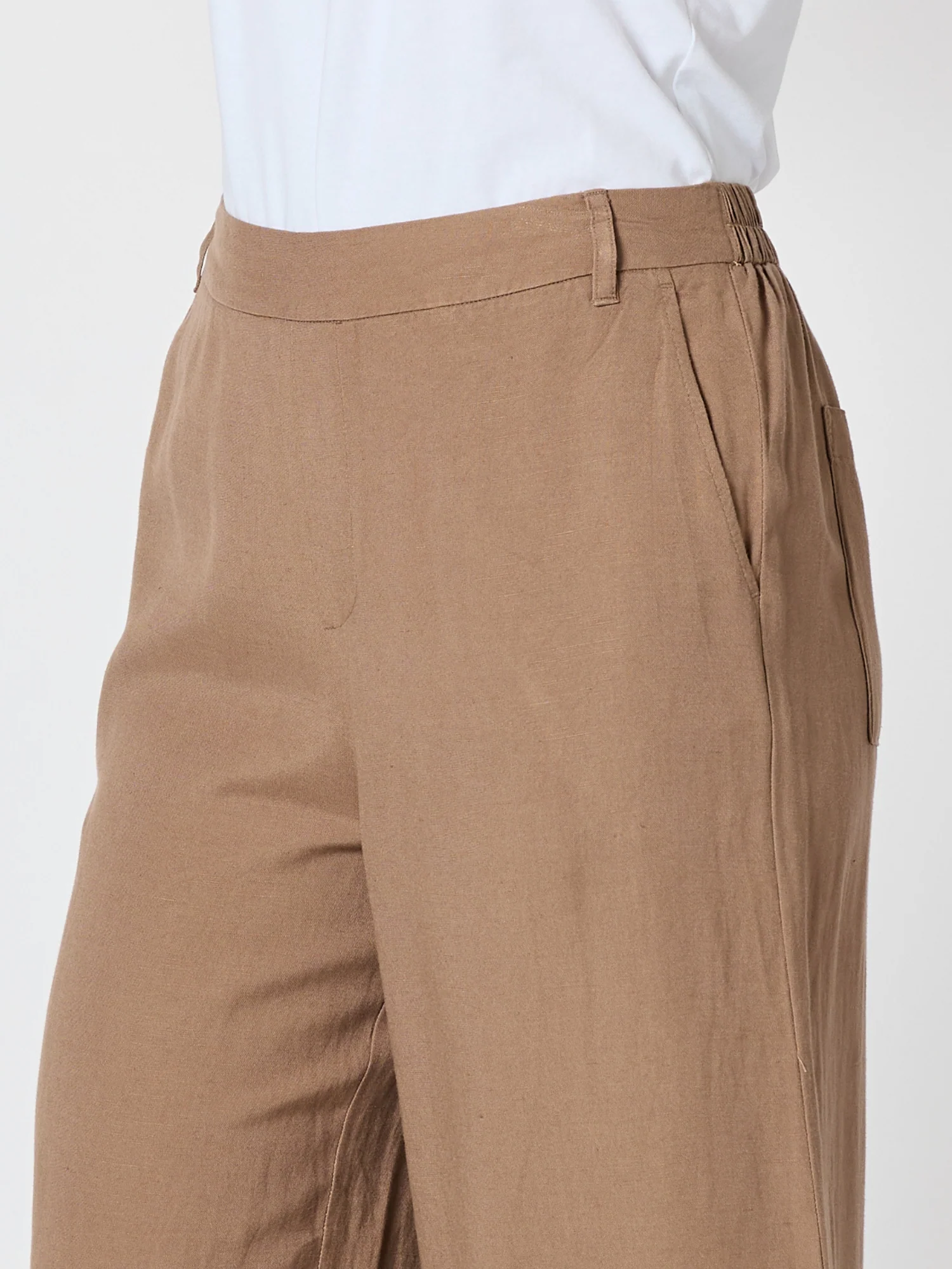 Lino Wide Leg Pant - Nutmeg