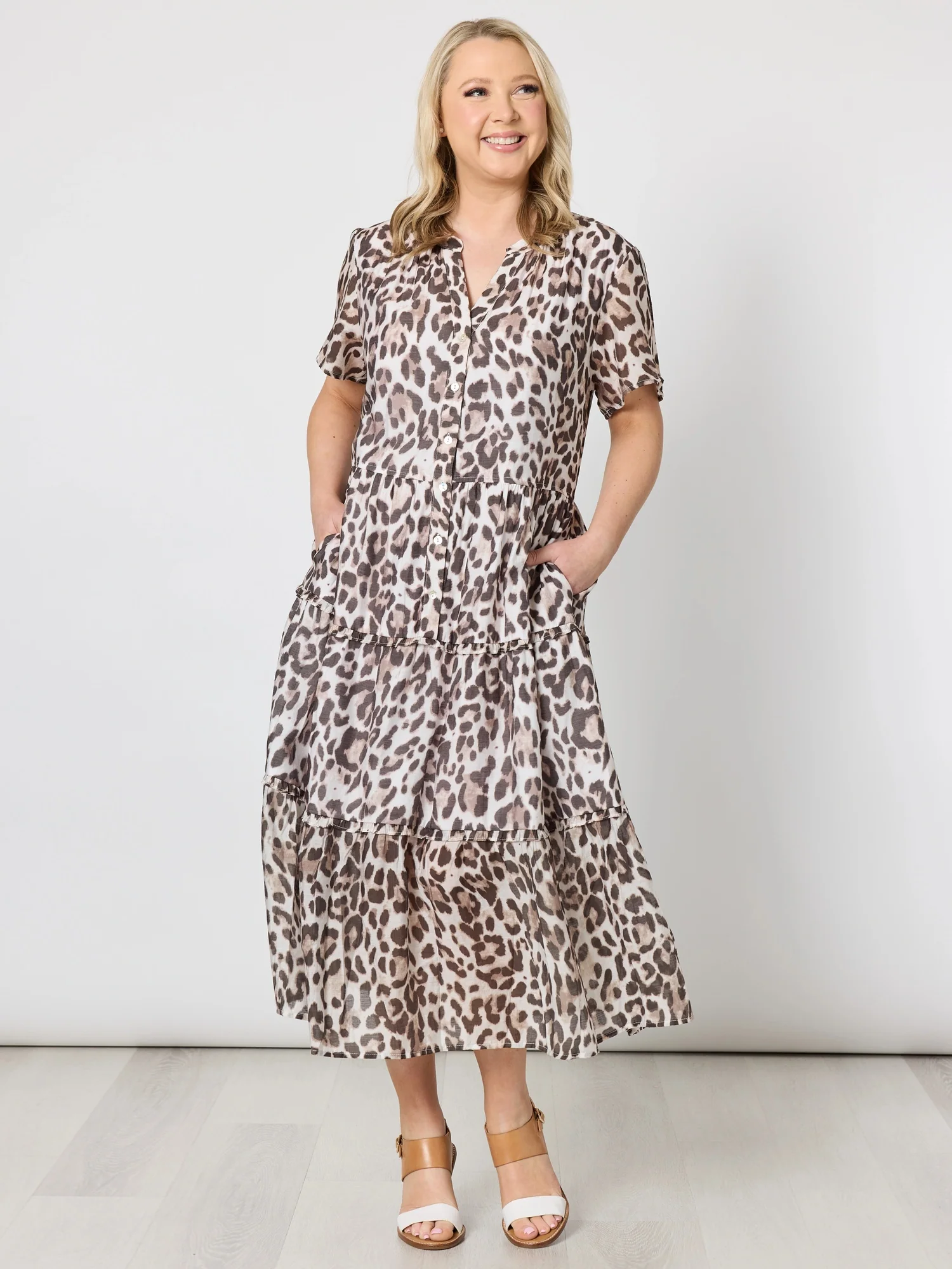 On Safari Printed Dress - Natural Multi