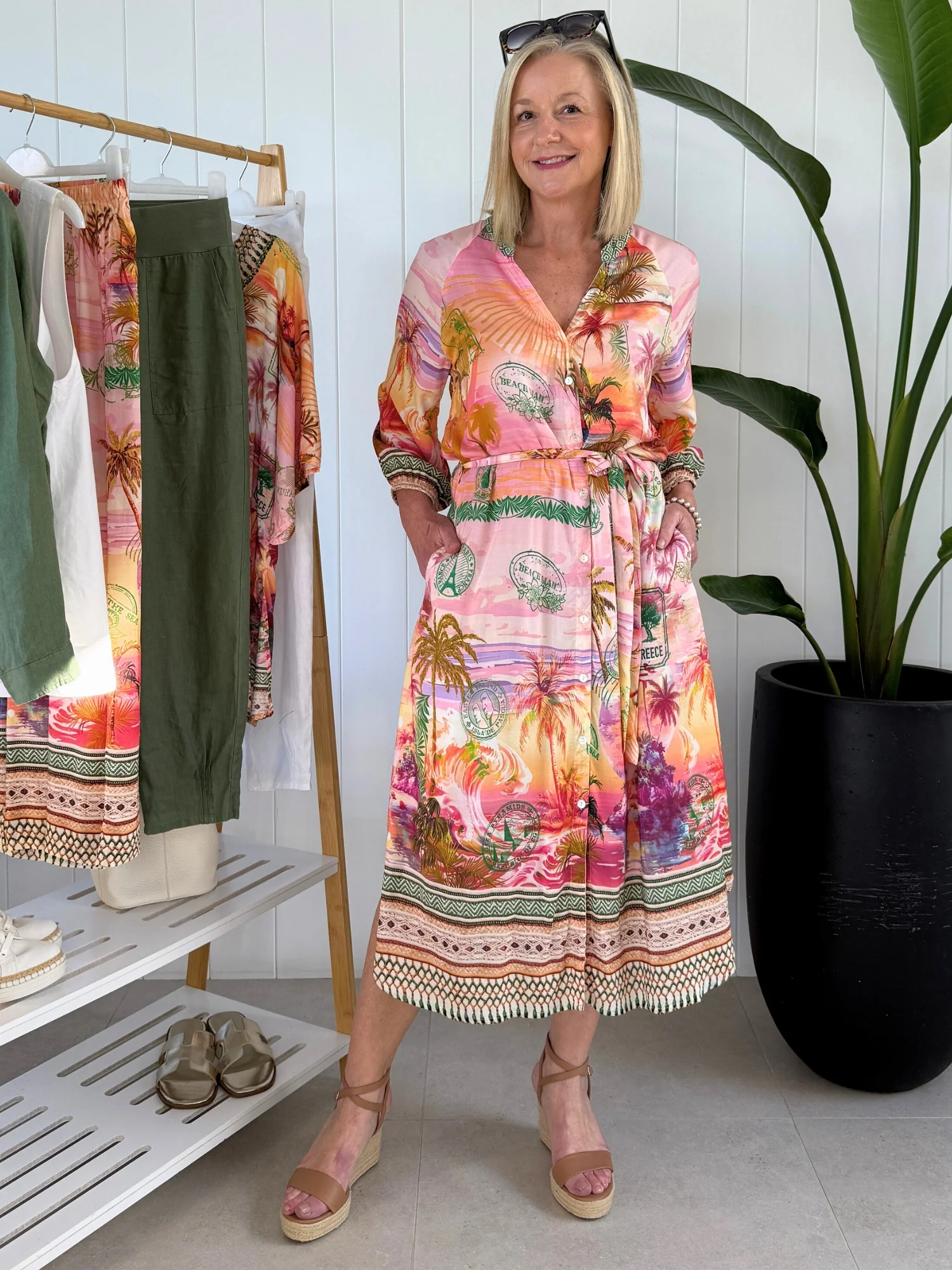 Passport Print Dress - Sunset Multi