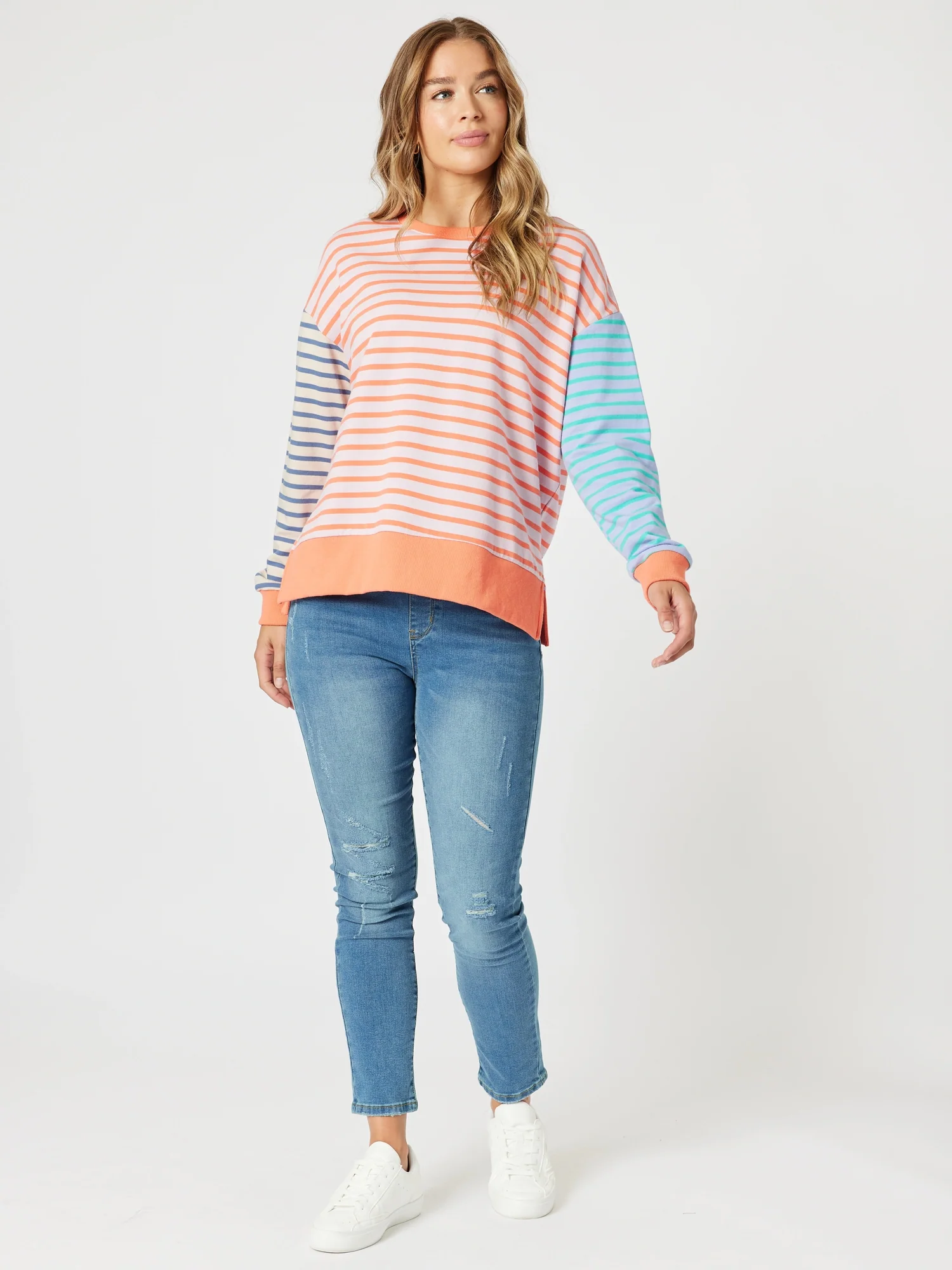 Maxwell Summer Stripe Print Sweat - Multi
