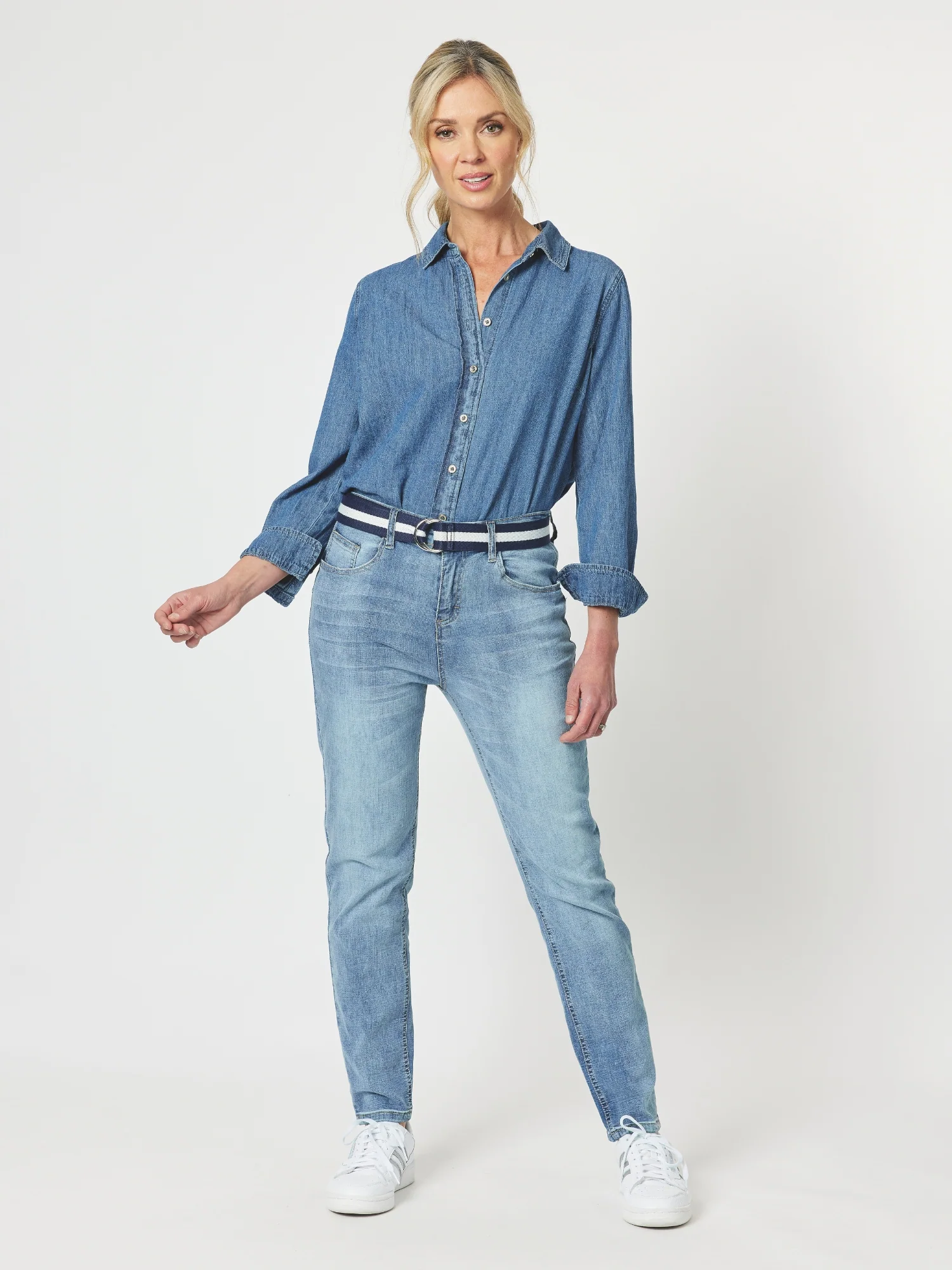 Marvel High Rise Stretch Jean - Denim