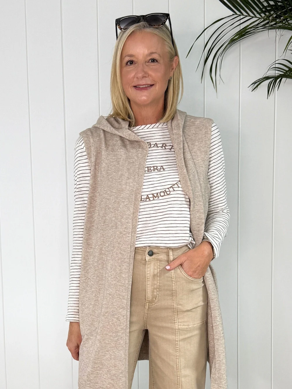 Ollie Side Button Vest - Oatmeal