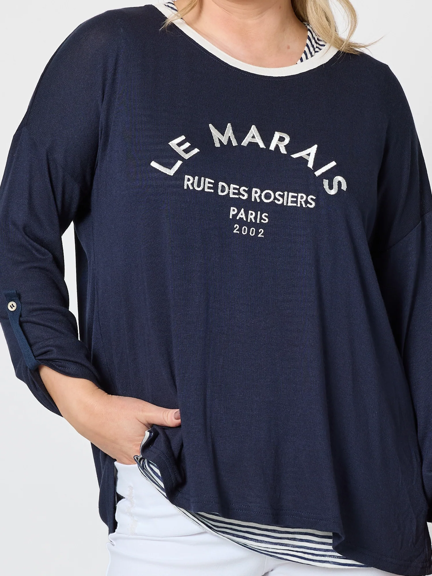 Le Marais 2 in 1 Top - Navy/White