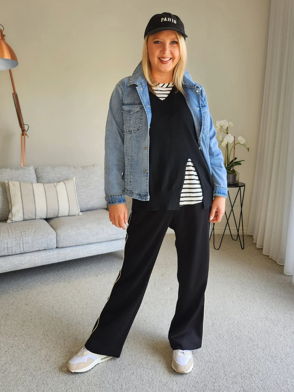 Vicky Side Split Knit Vest - Black