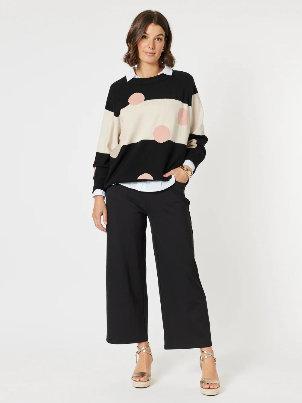 Kimmy Ponte Wide Leg Pant - Black
