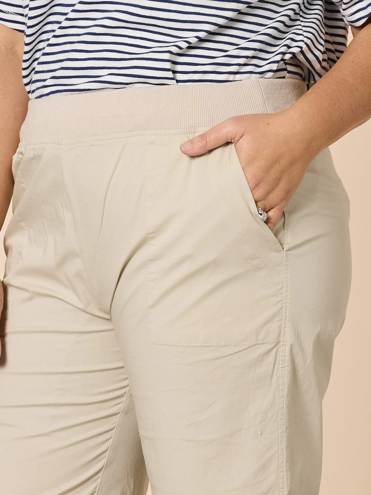 Santorini Cotton Pull On Short - Stone