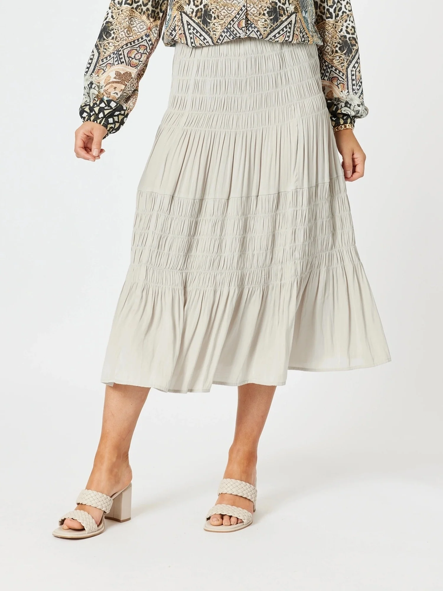 Lux Ruche Skirt - Champagne