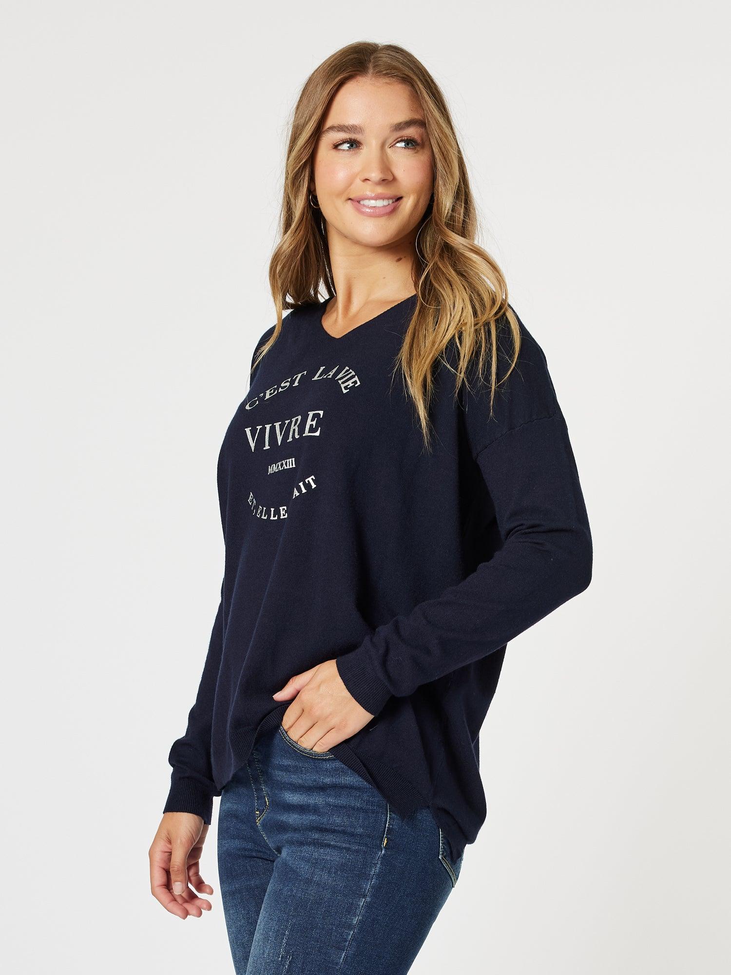 C'est La Vie Knit - Navy