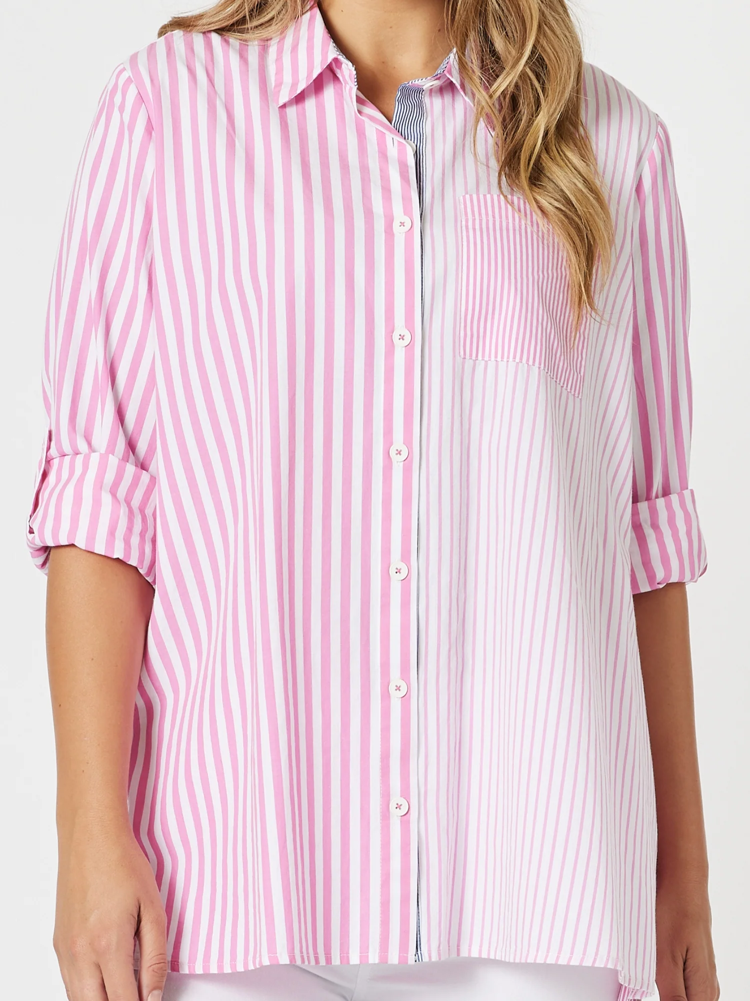 Skyler Stripe Shirt - Pink White