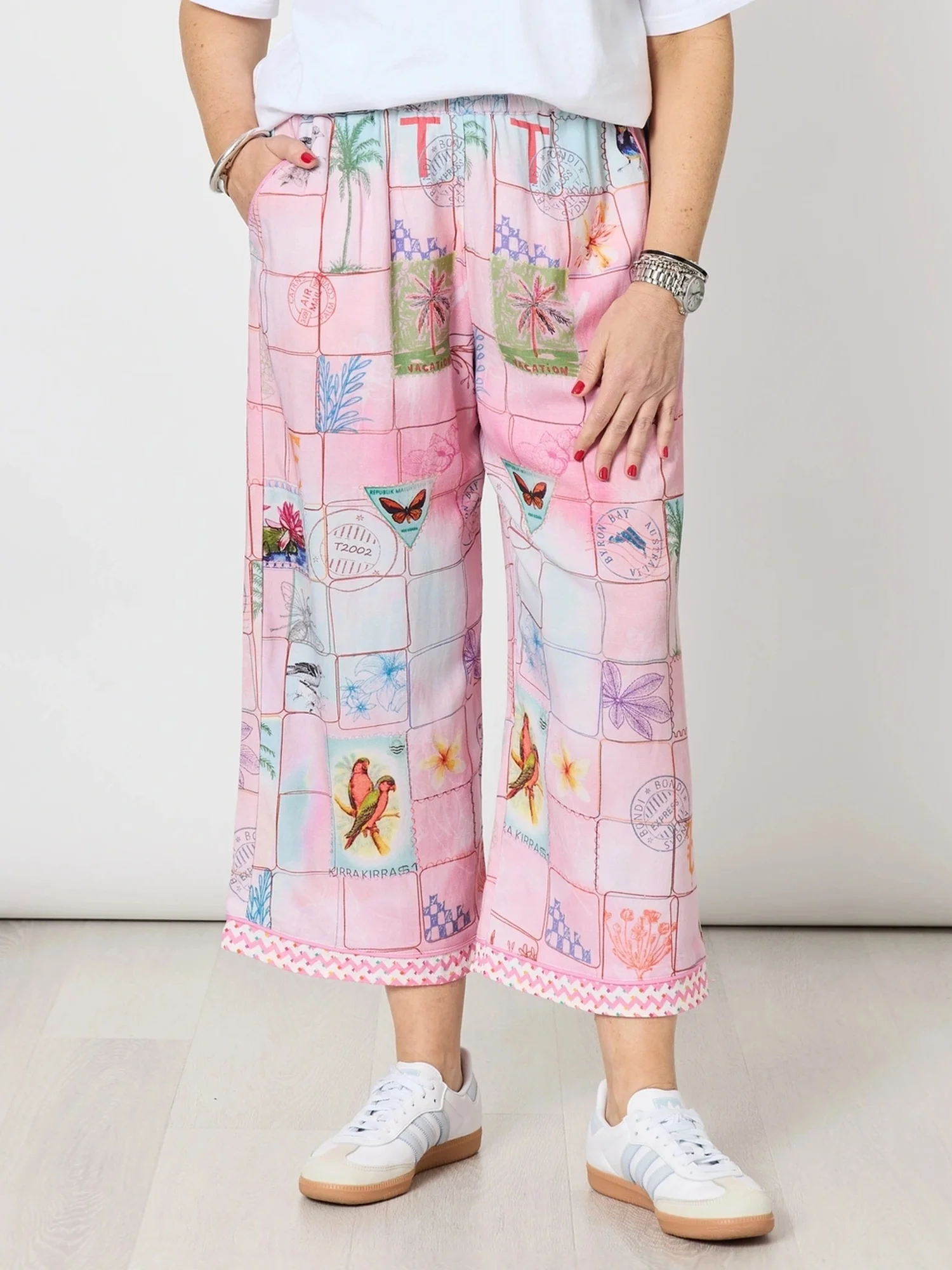 Capri Print Wide Leg Pant - Pastel Multi