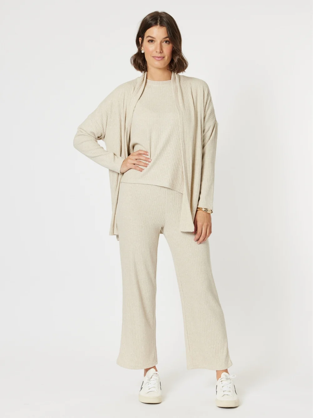 Ribbed Lounge Pant - Natural