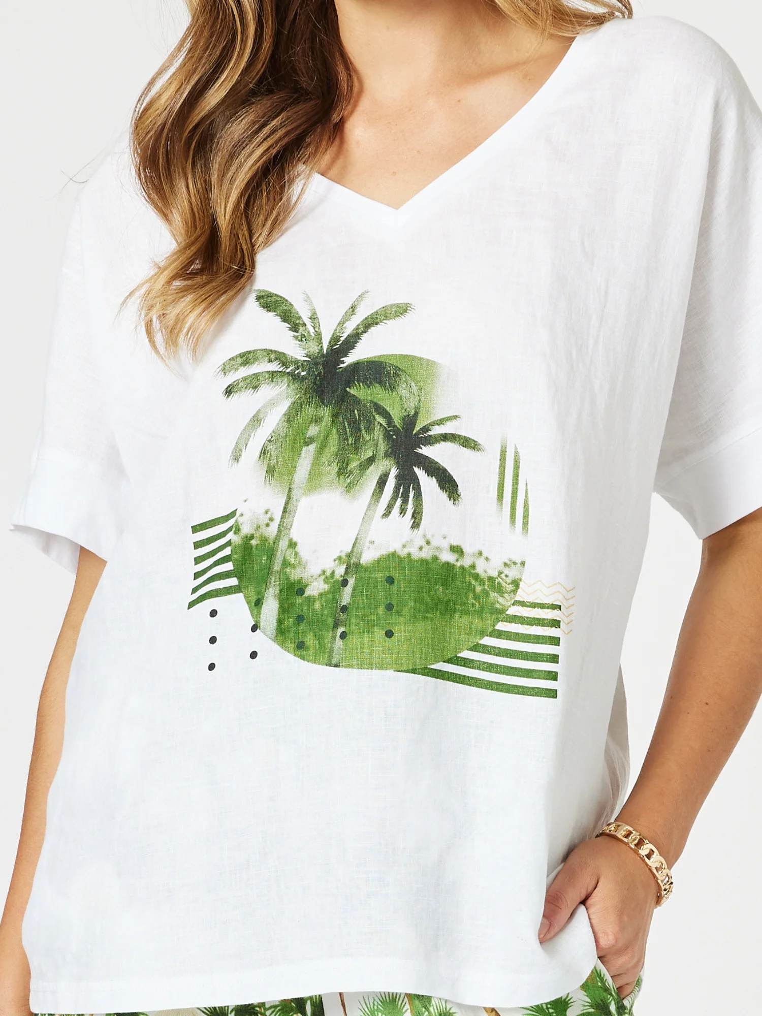 Amazon Rainforest Print Top - White