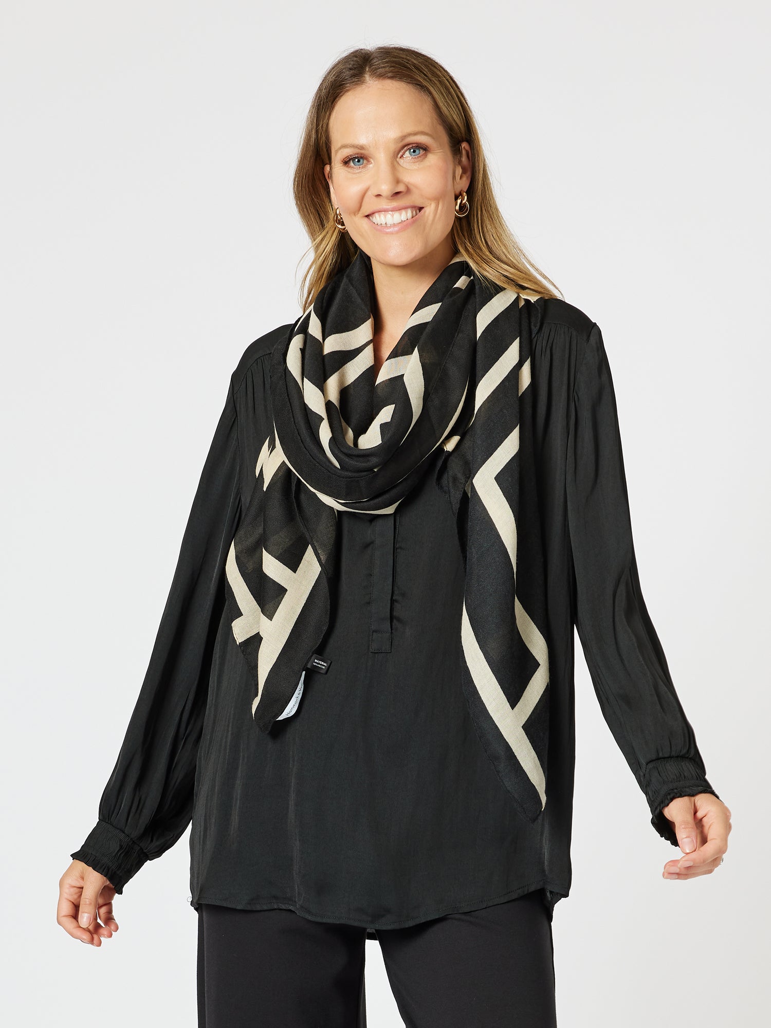 Abstract Scarf-Black/Natural