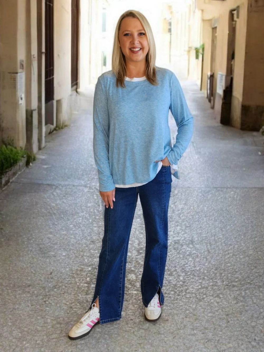 Alice 2 in 1 Knit Top - Blue