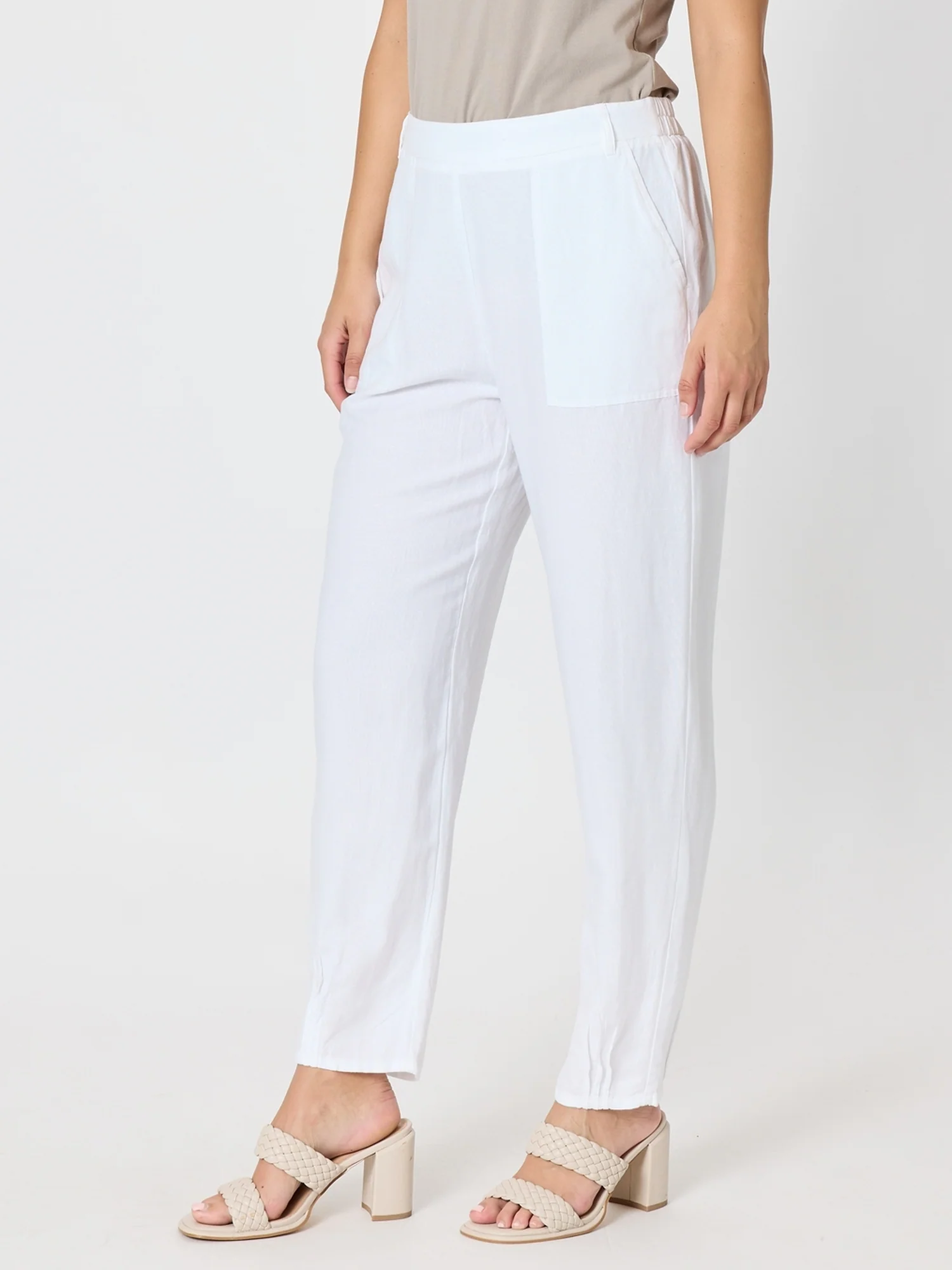 Lino Tapered Pant - White