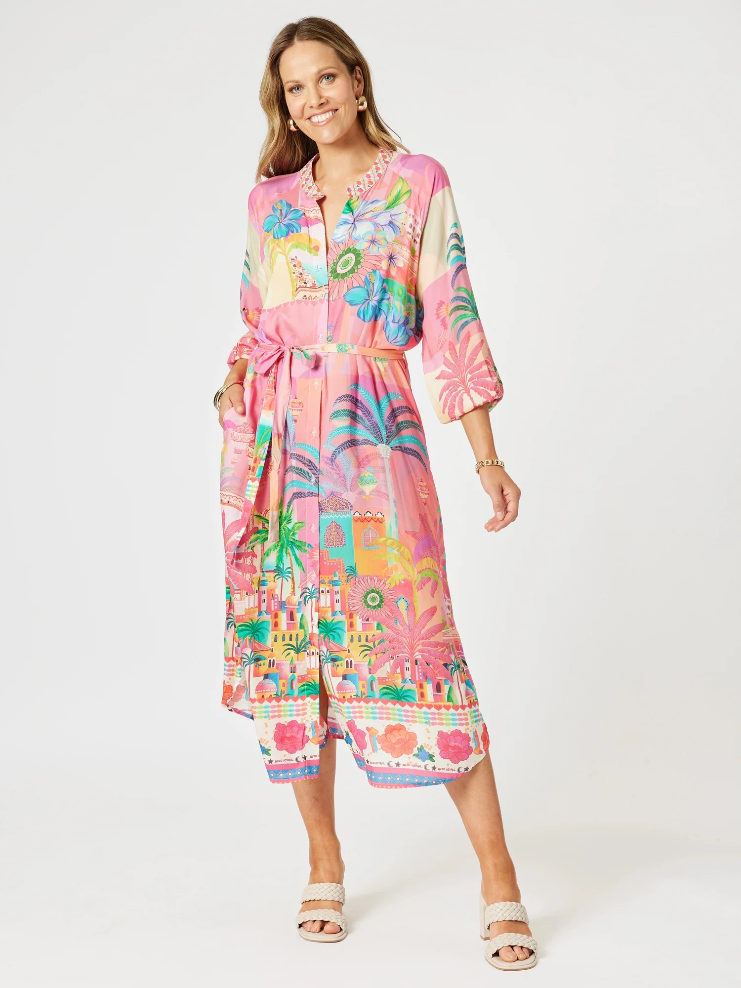 Mandalay Bay Print Dress - Pink/Multi