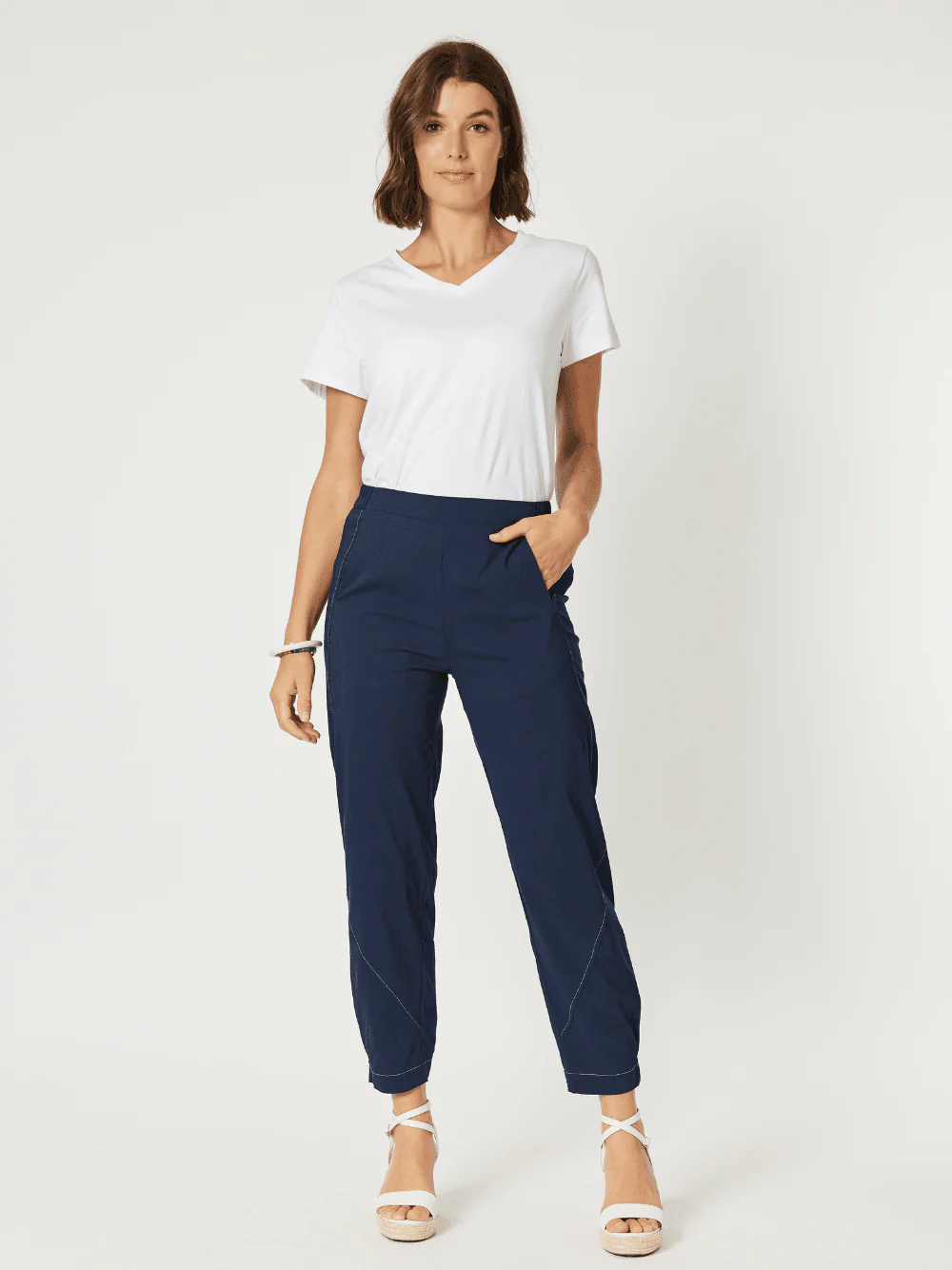 Parachute Stitch Detail Pant - Navy