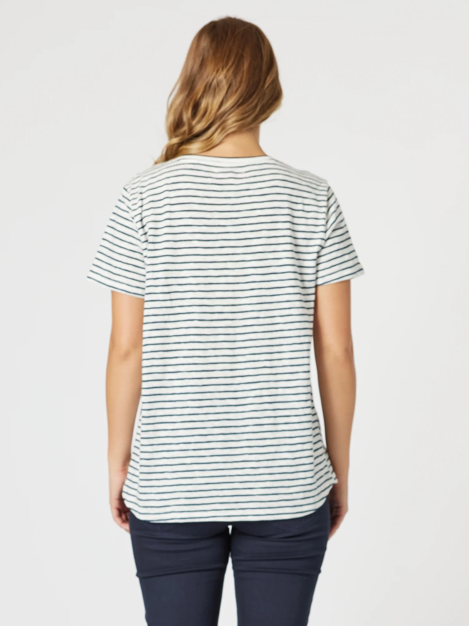 Tonic Stripe Print Tee - Navy/White