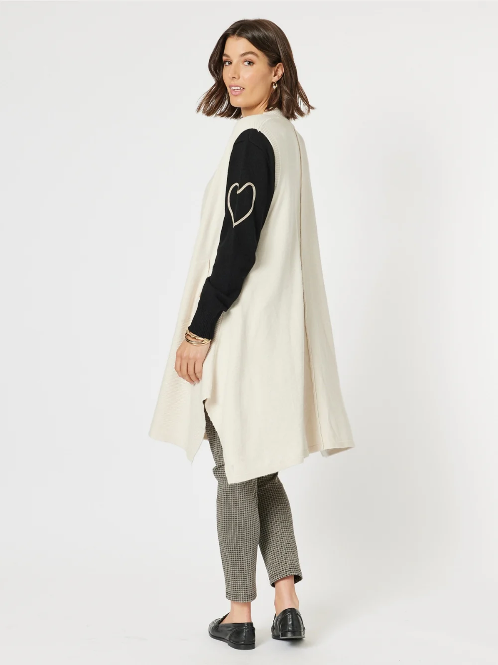 Casa Longline Knit Vest - Light Natural