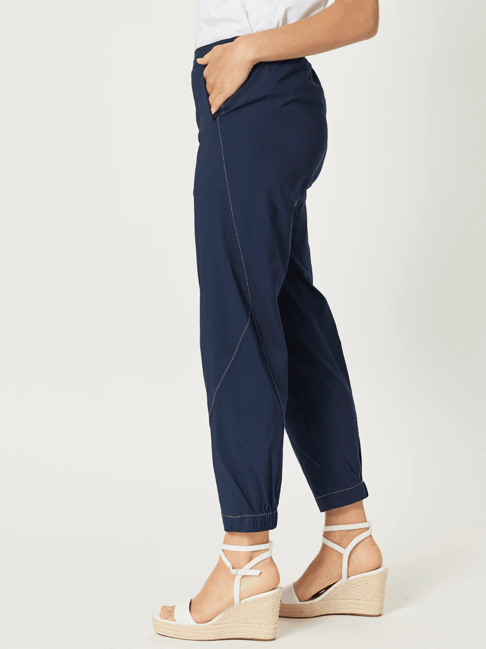Parachute Stitch Detail Pant - Navy