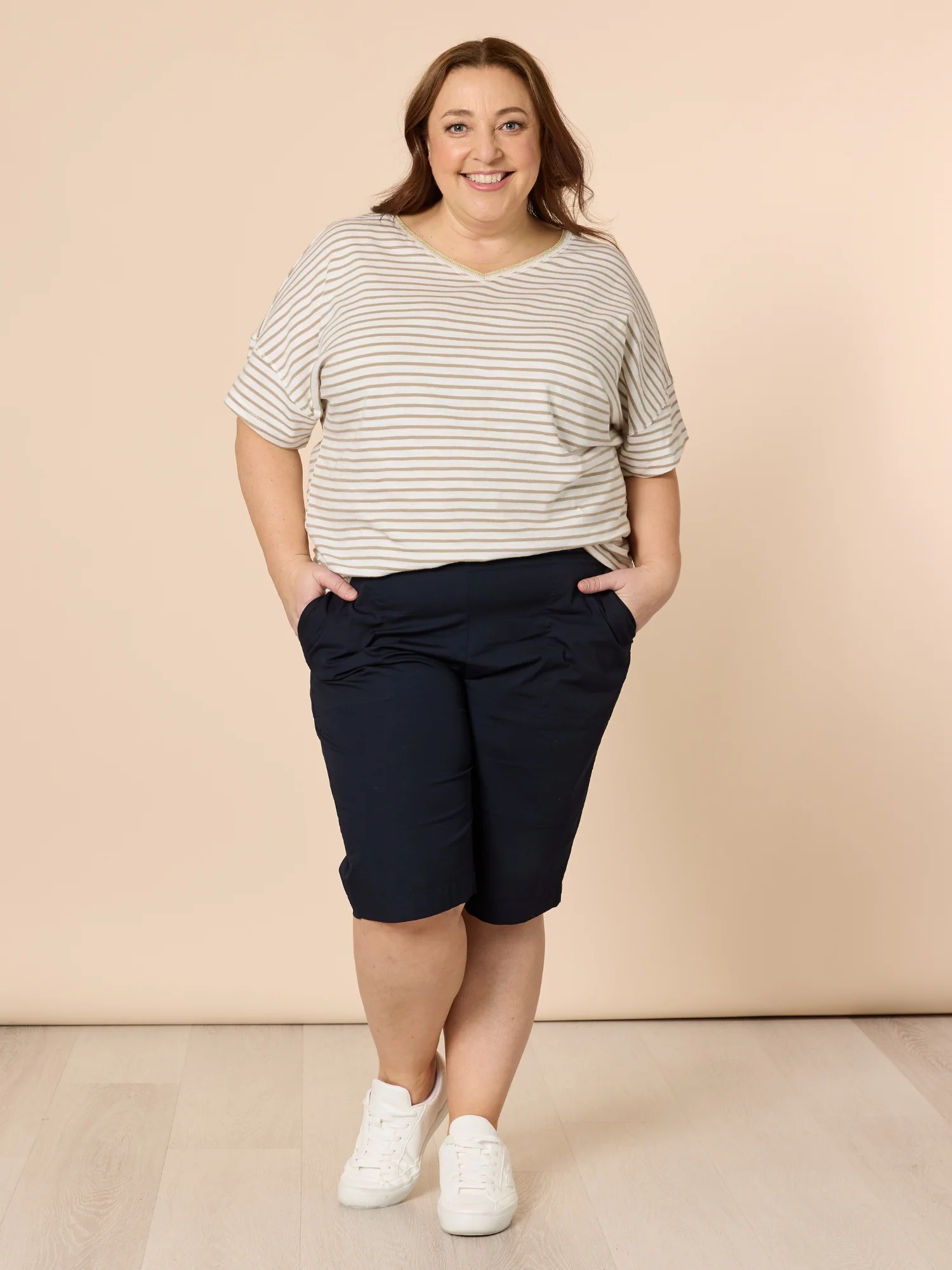 Santorini Cotton Pull On Short - Navy