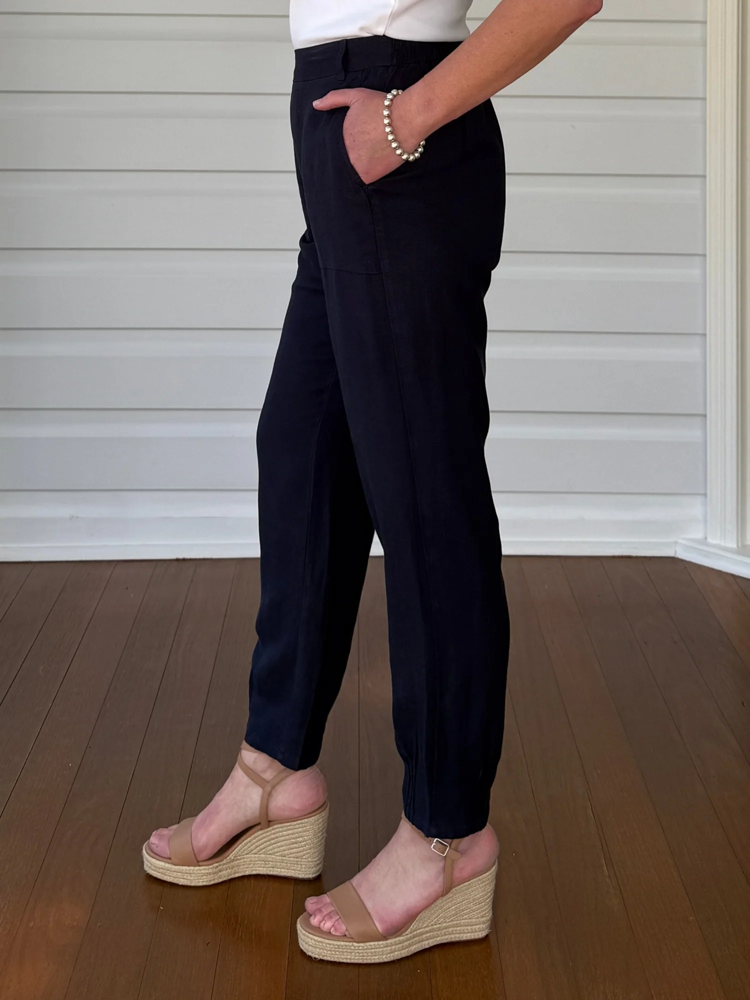 Lino Tapered Pant - Navy