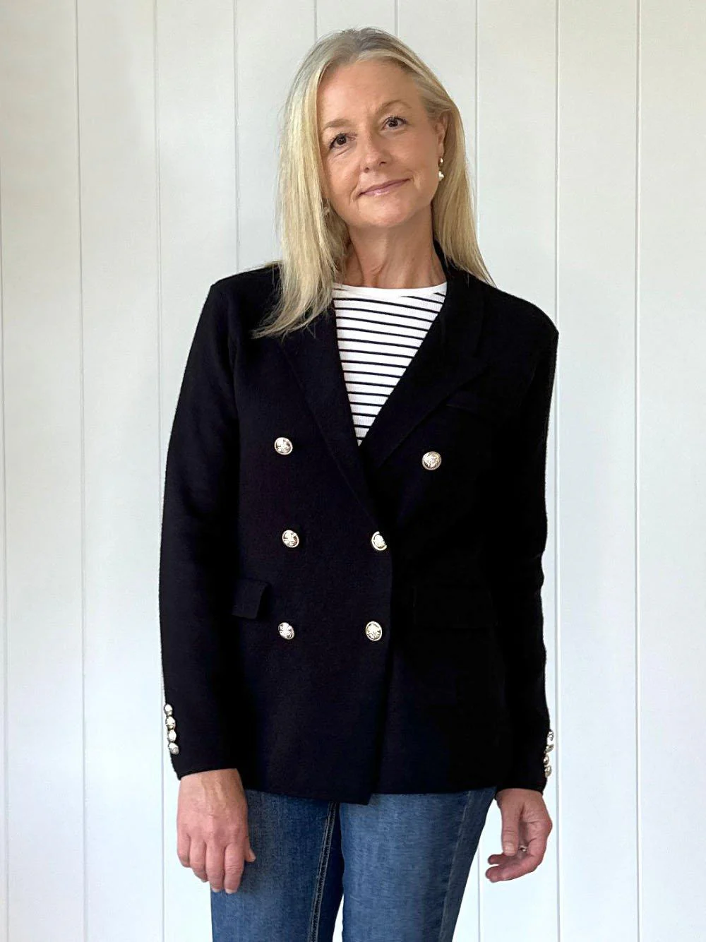 Lucy Knit Blazer Jacket - Black