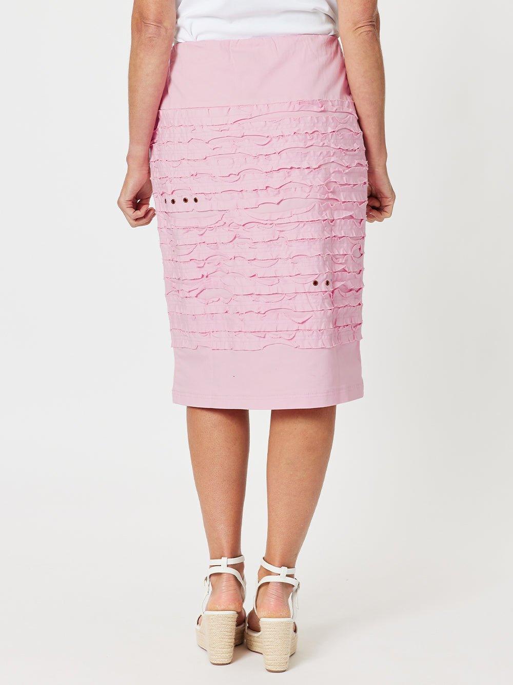 Charlie Stitched Detail Skirt - Pink