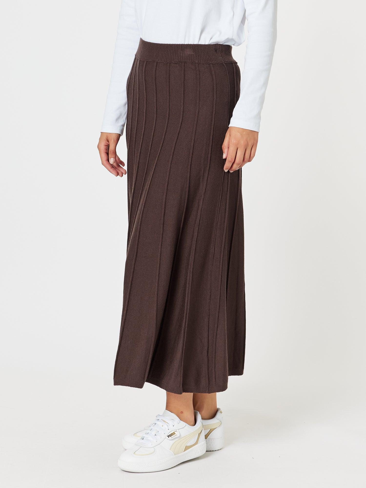 Kate Long Knit Skirt - Chocolate