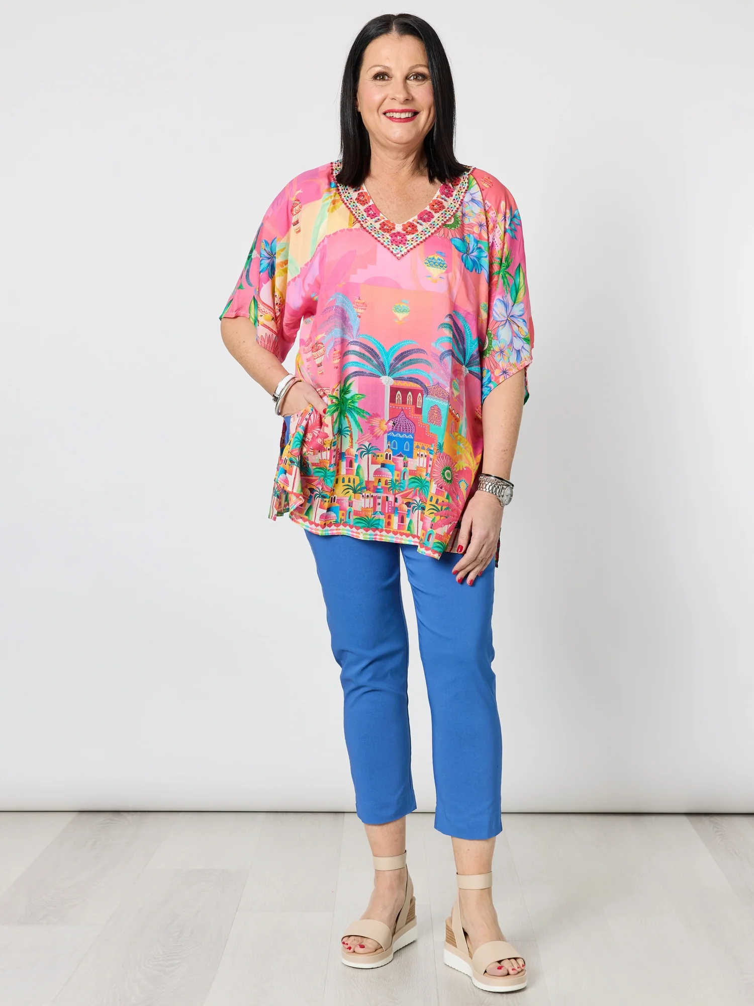 Mandalay Bay Print Top - Pink/Multi