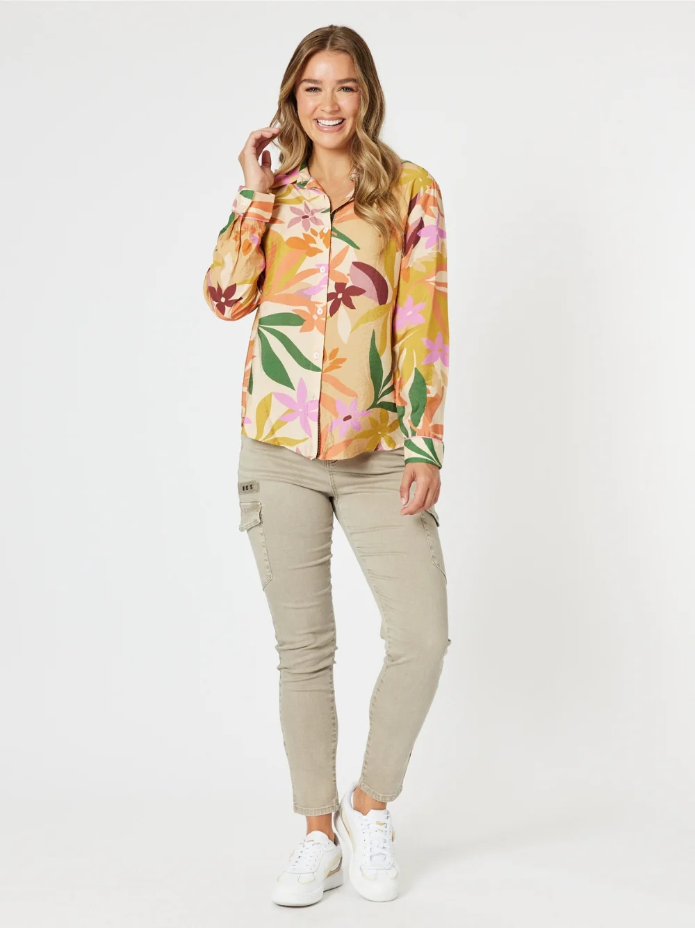 Paige Cargo Slim Leg Jean - Washed Natural