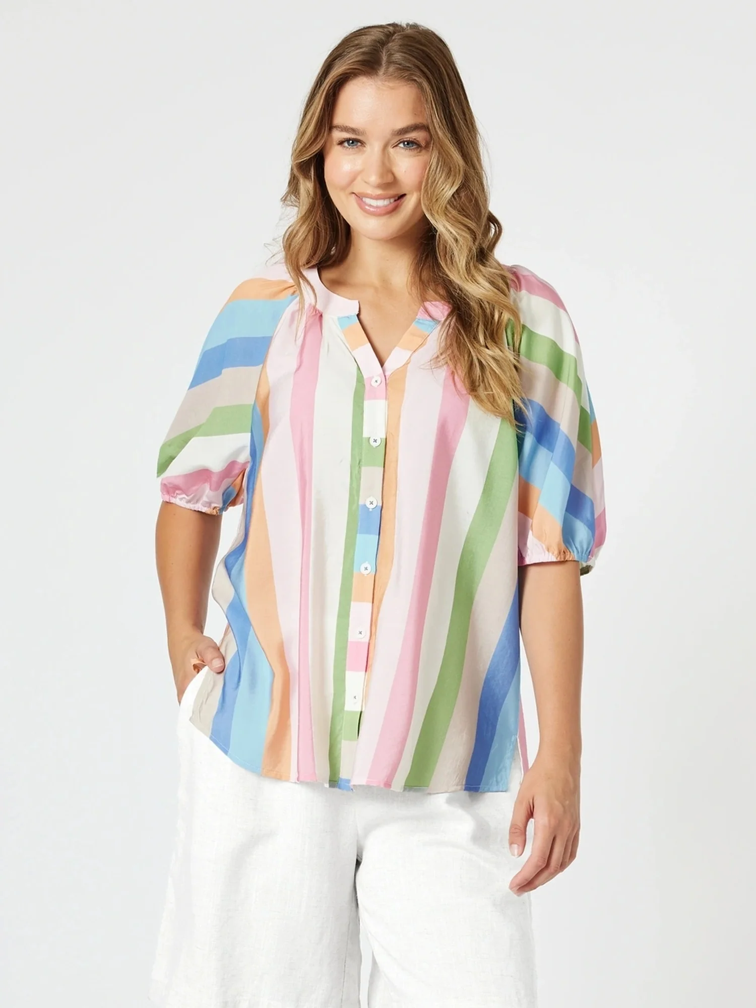 Lucy Stripe Print Top - Stripe