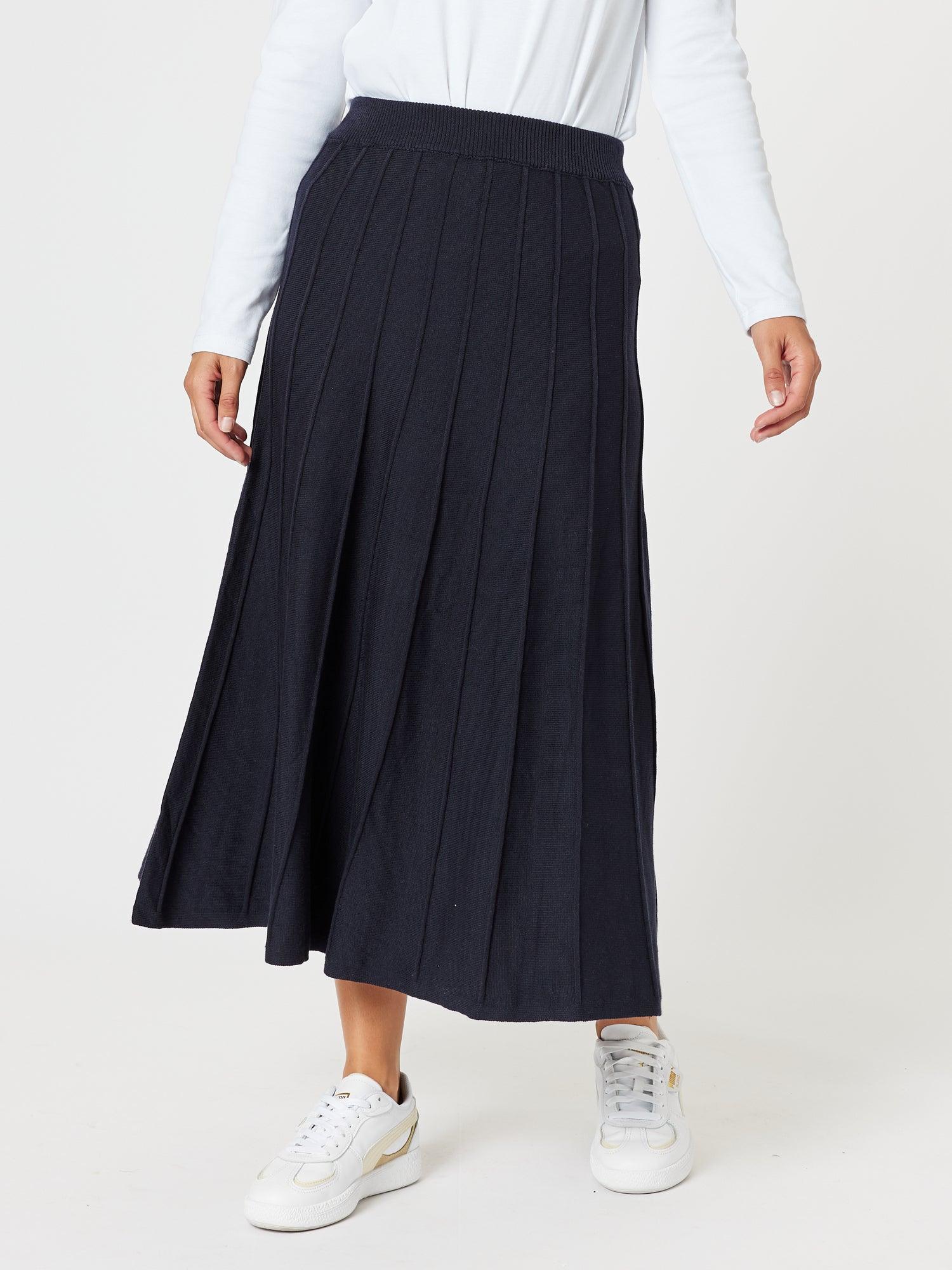 Kate Long Knit Skirt - Navy