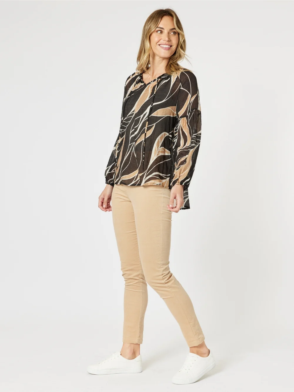 Harper Slim Leg Cord Pant - Caramel