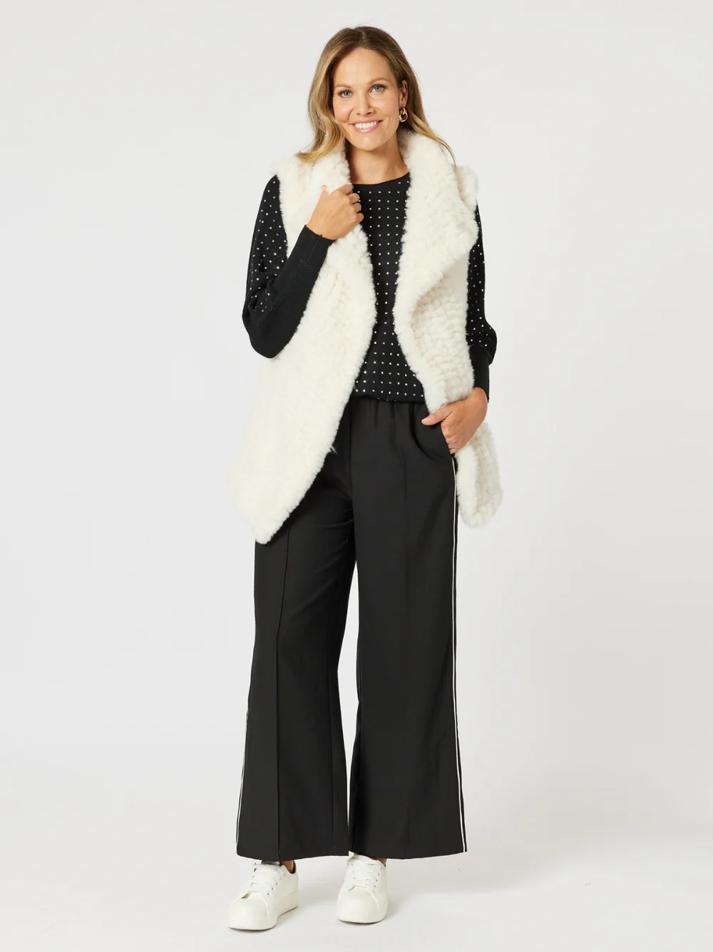 Minx Faux Fur Vest - Ivory