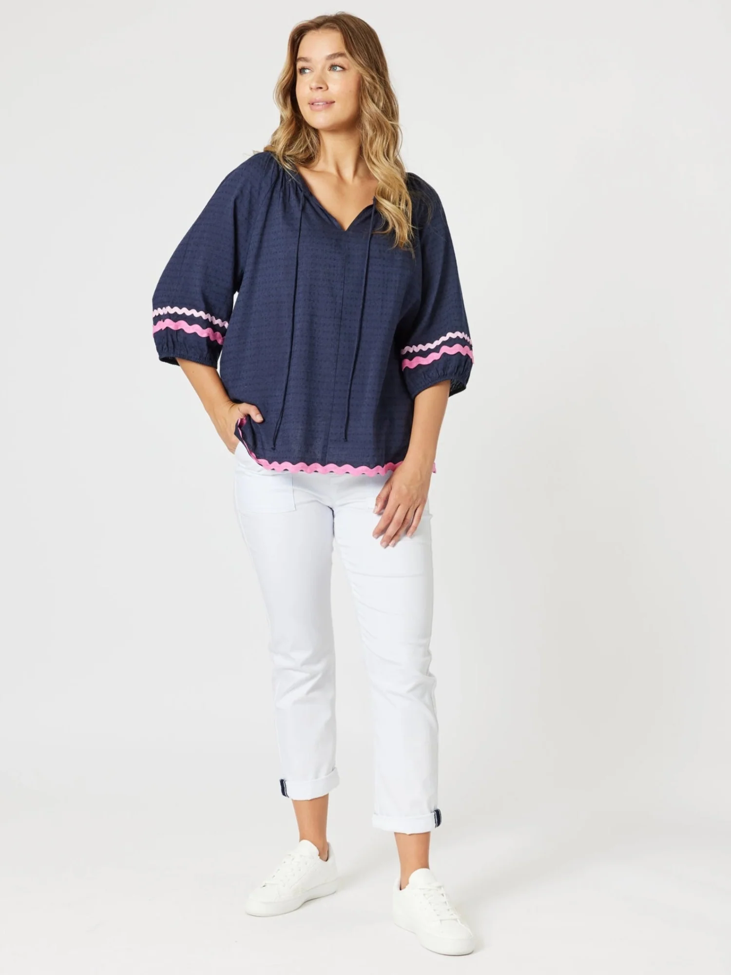 Ric Rac Top - Navy