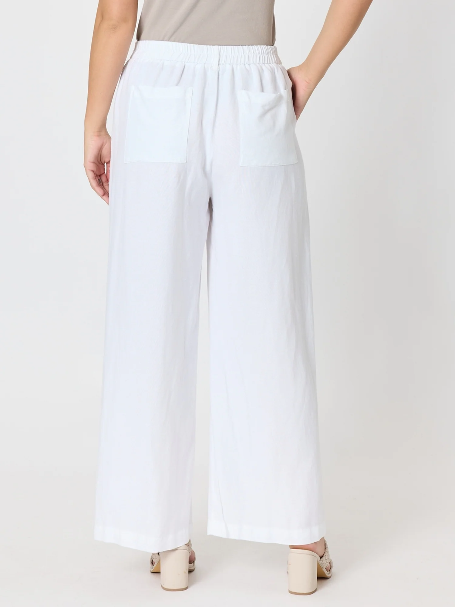 Lino Wide Leg Pant - White