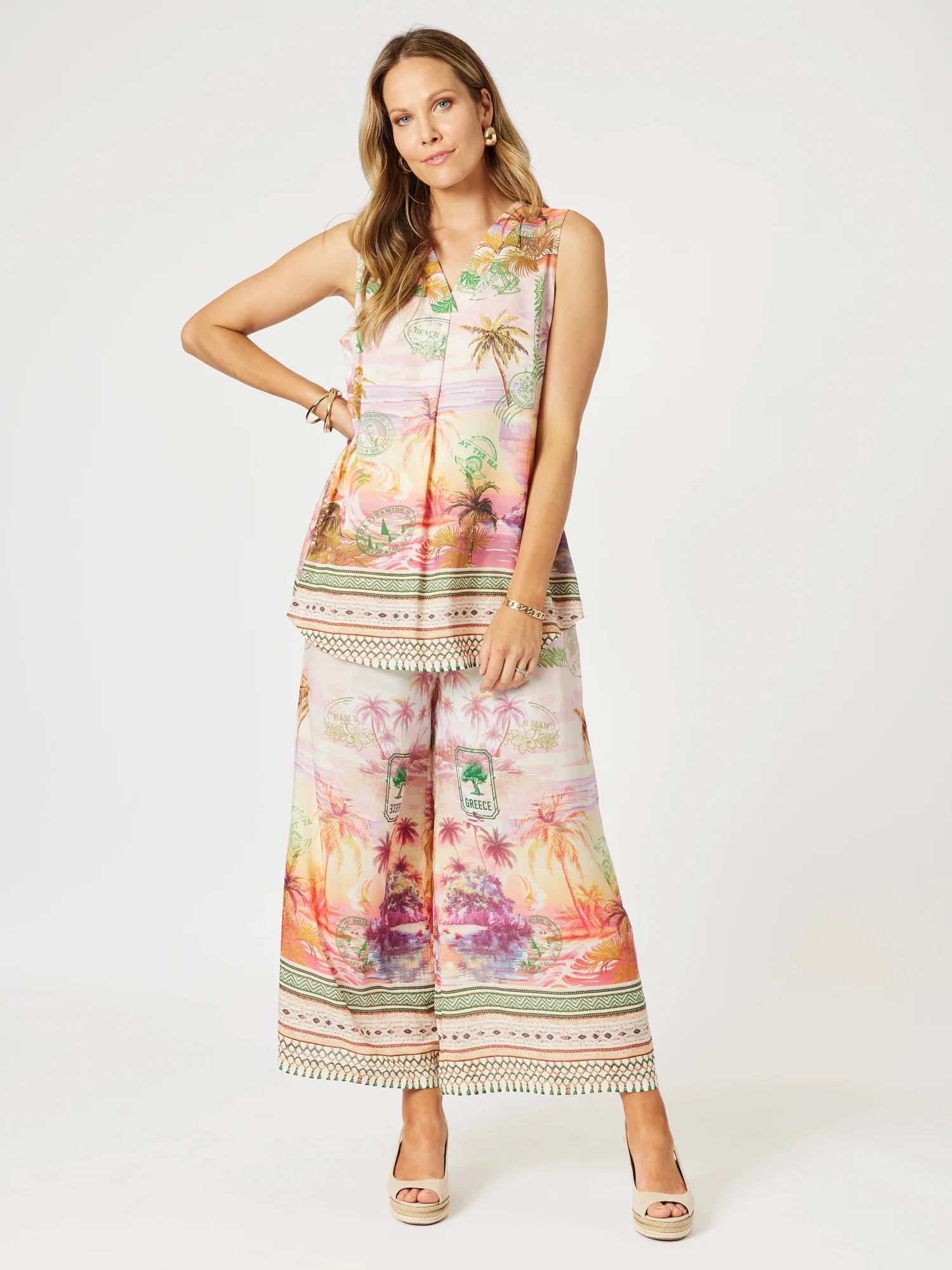 Passport Print Cami - Sunset Multi