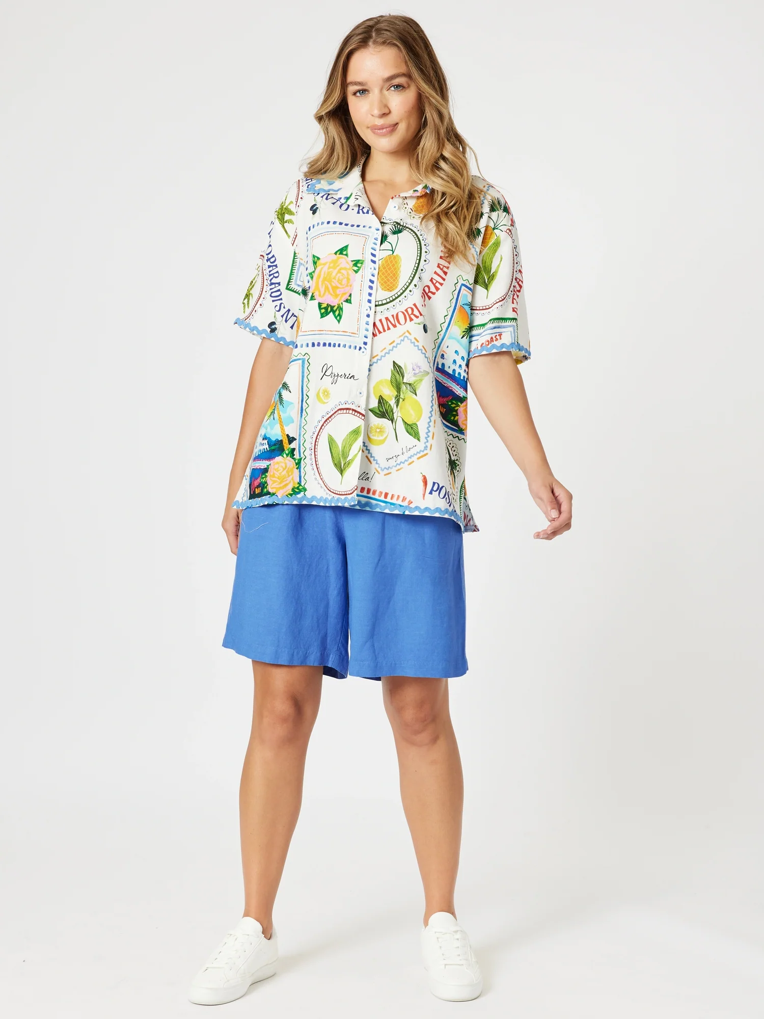 Amalfi Print Shirt - Blue/Multi