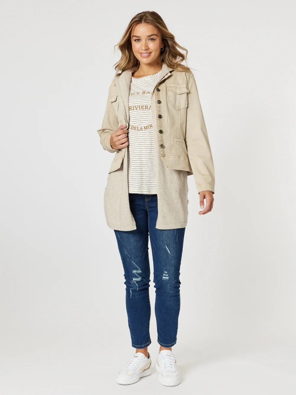 Ollie Side Button Vest - Oatmeal