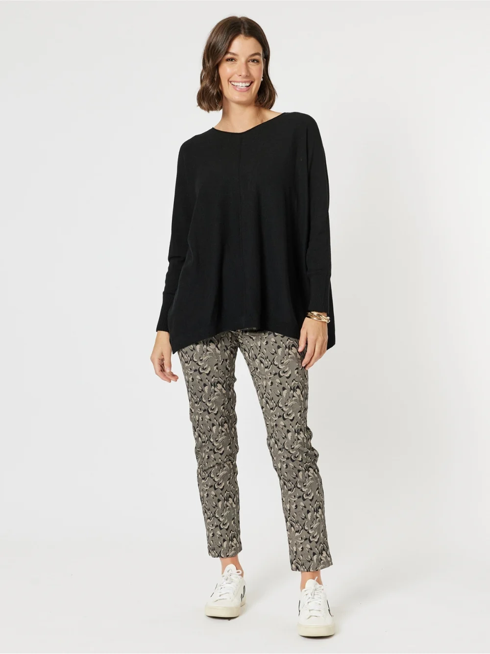 Muse Floral Print Pant - Granite