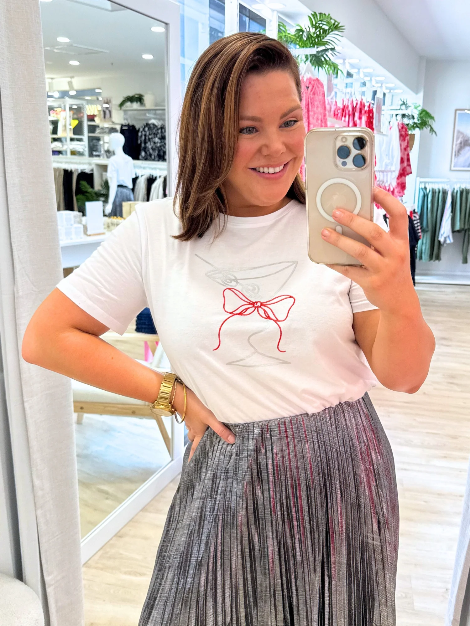 Martini Print Tee - White