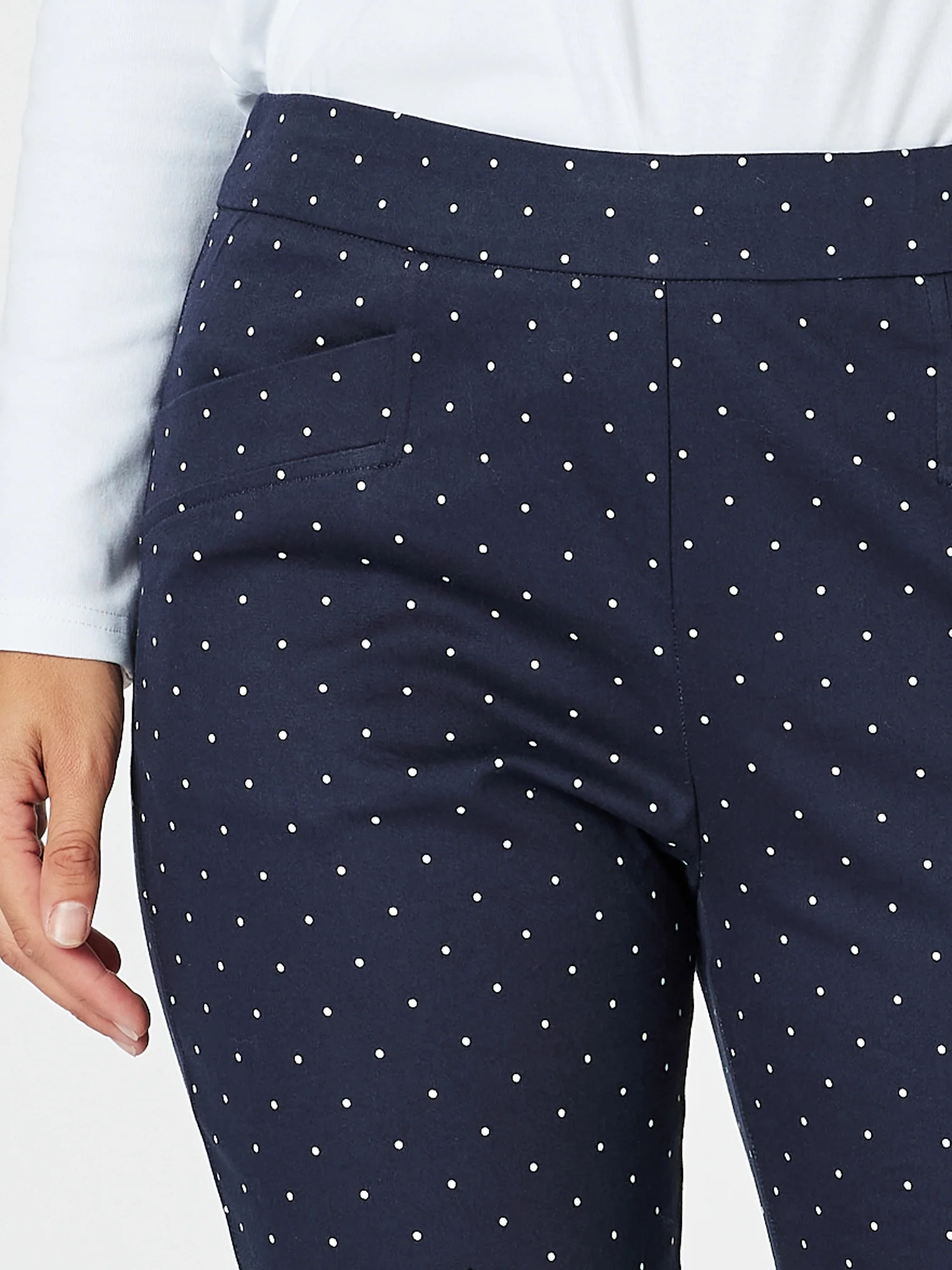 Spot Print Slim Leg Pant - Navy/White