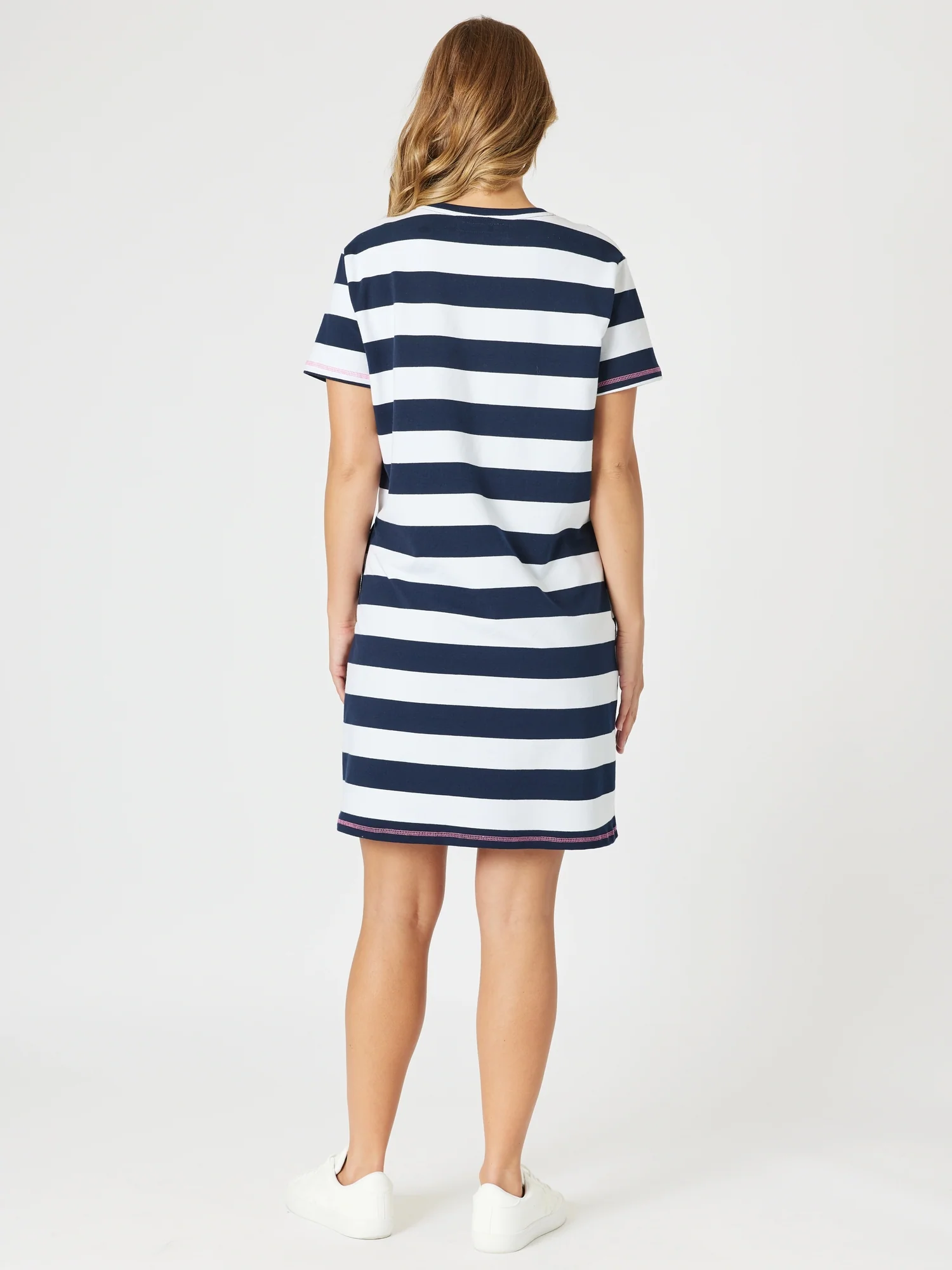 Love & Kisses Stripe Dress - Navy Pink