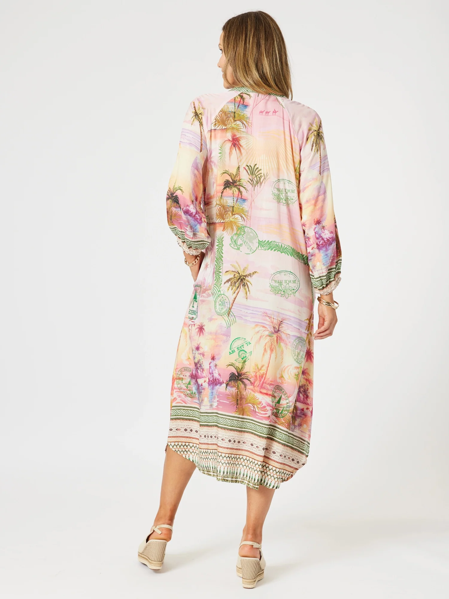 Passport Print Dress - Sunset Multi