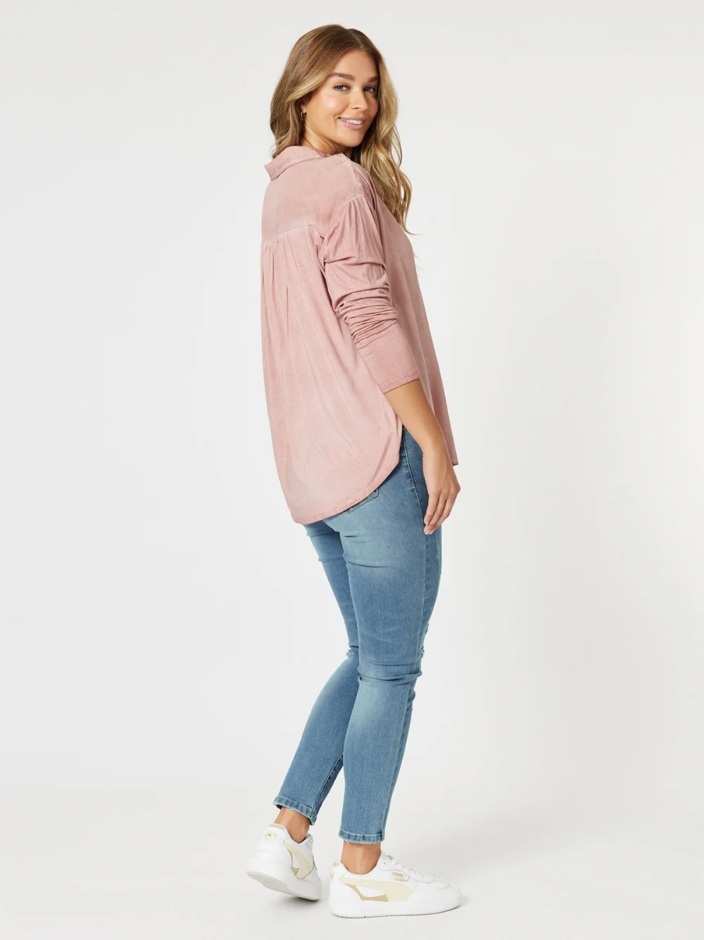 Paige Garment Washed Shirt - Washed Pink