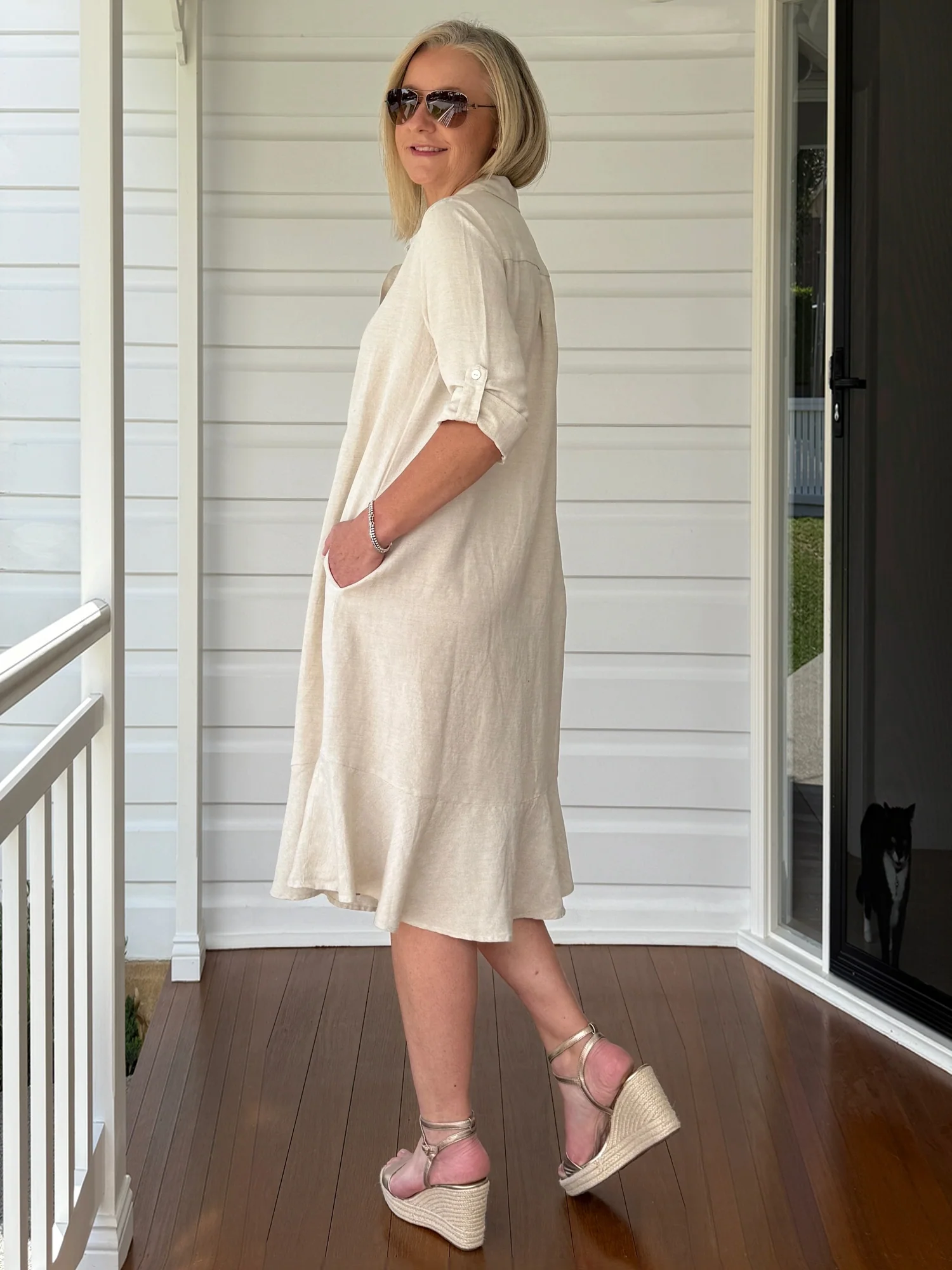 Lino Montana Shirt Dress - Natural