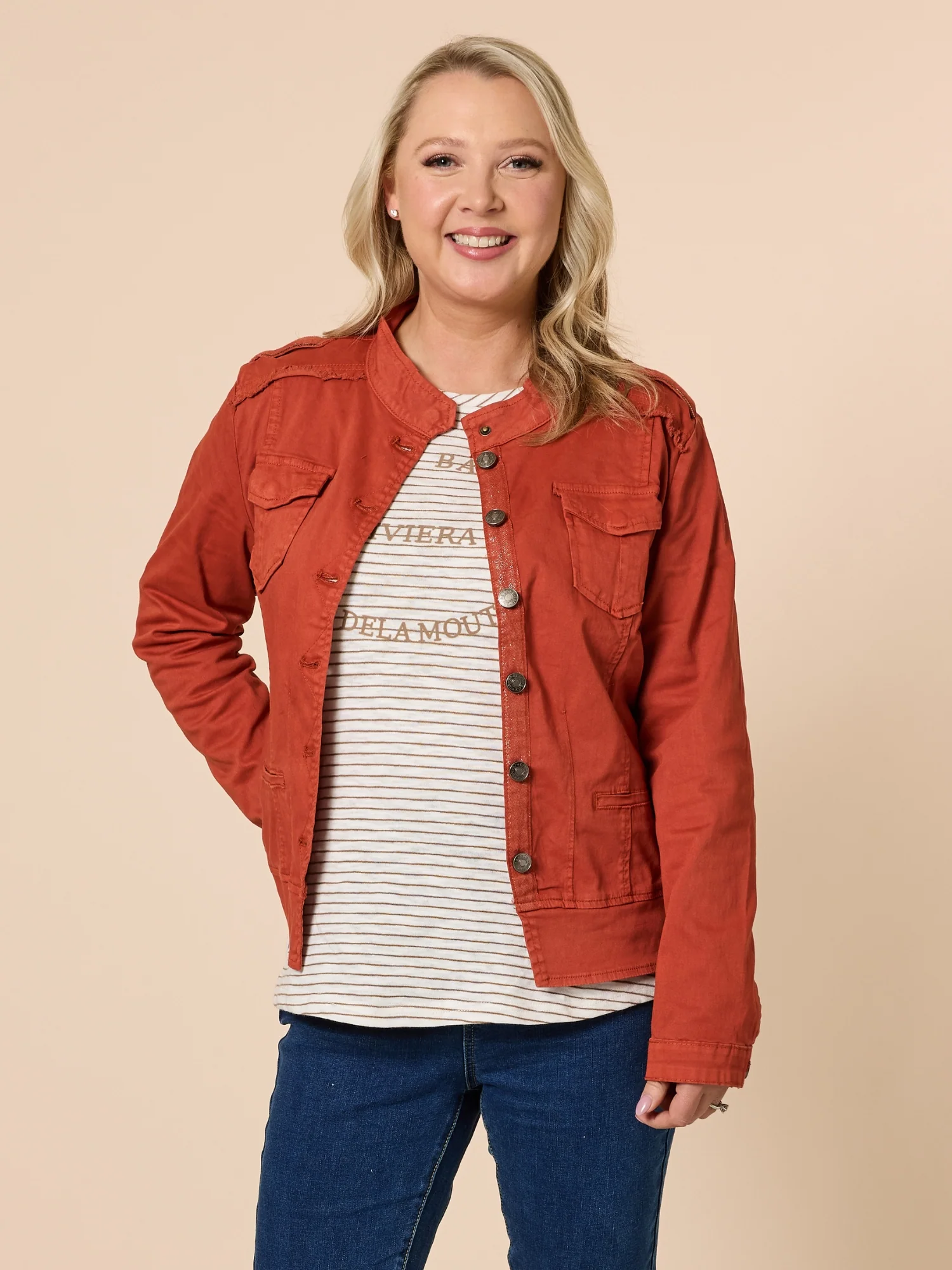 Military Denim Jacket - Maple