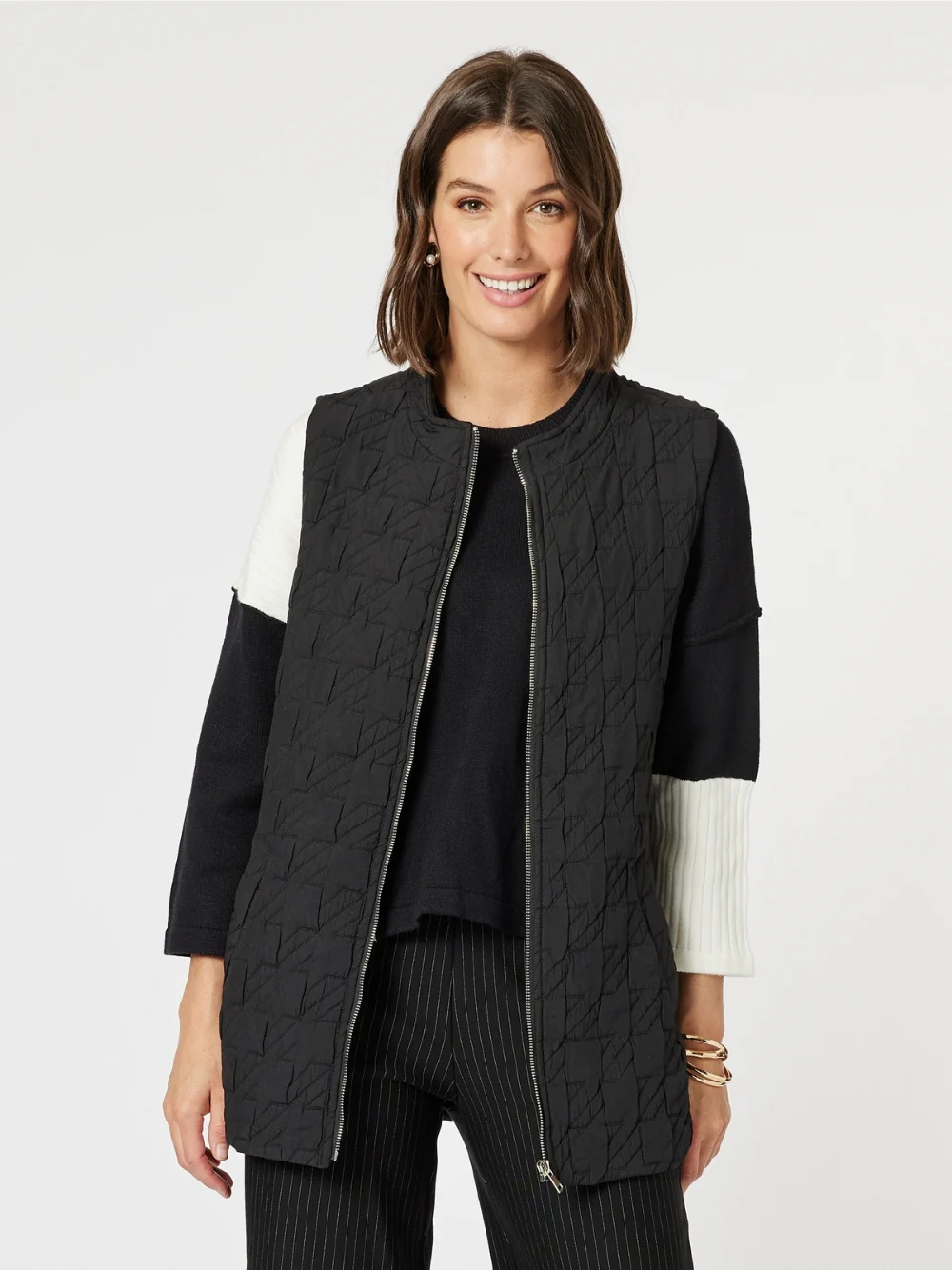 Monet Quilted Vest - Black
