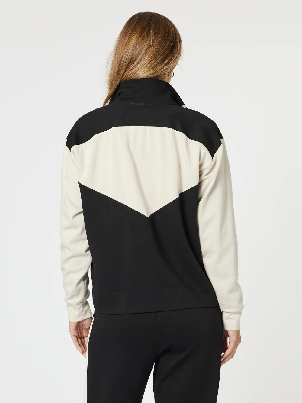 Spliced Zip Sweatshirt - Black/Chalk
